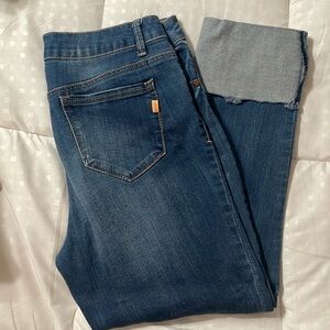 1822 Denim | Factory Distressed High Rise Denim Capri’s
